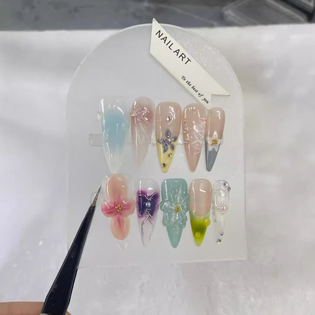 Hand-painted Three-dimensional Carved High Class Elegant Long Hand-worn Armor Hand-made