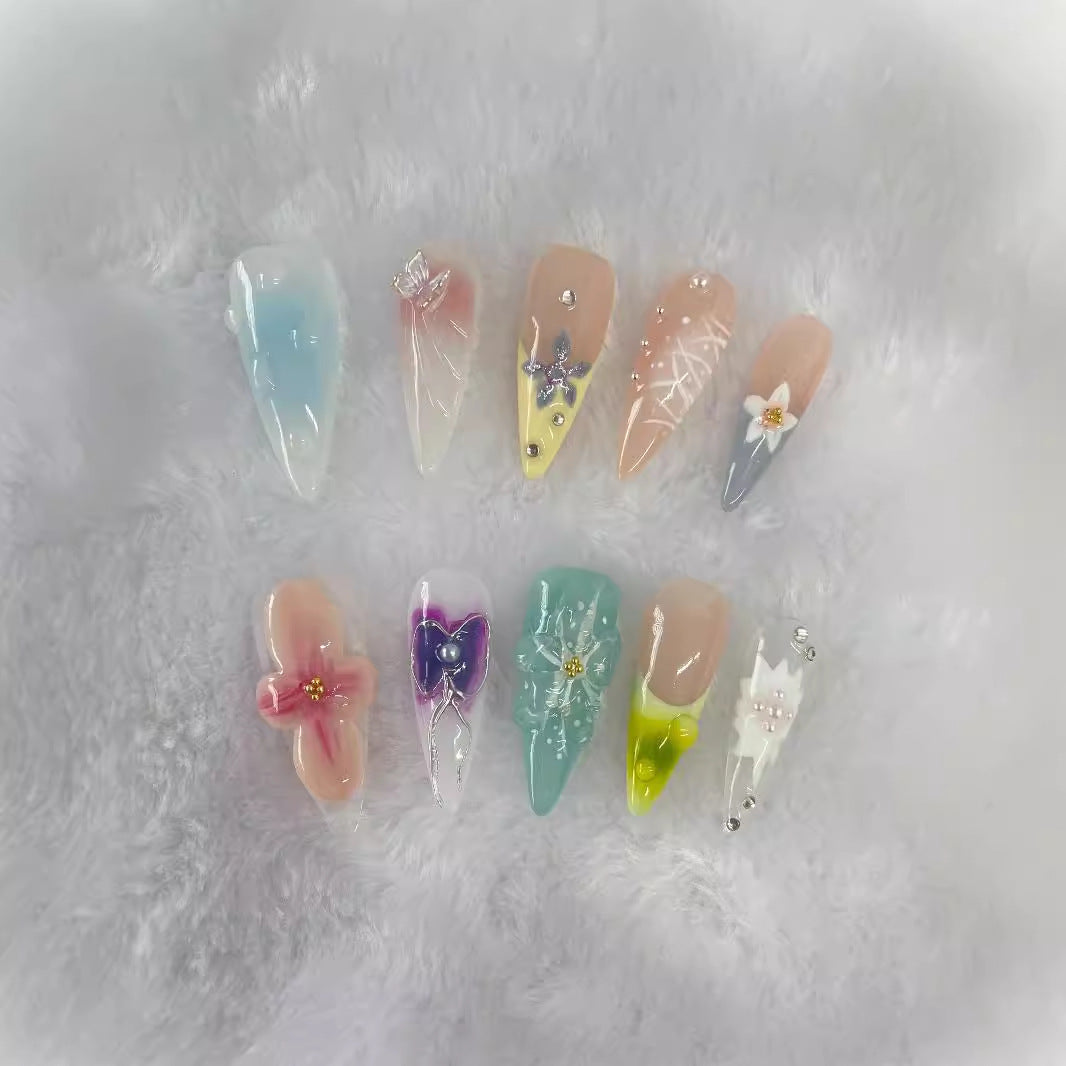 Hand-painted Three-dimensional Carved High Class Elegant Long Hand-worn Armor Hand-made