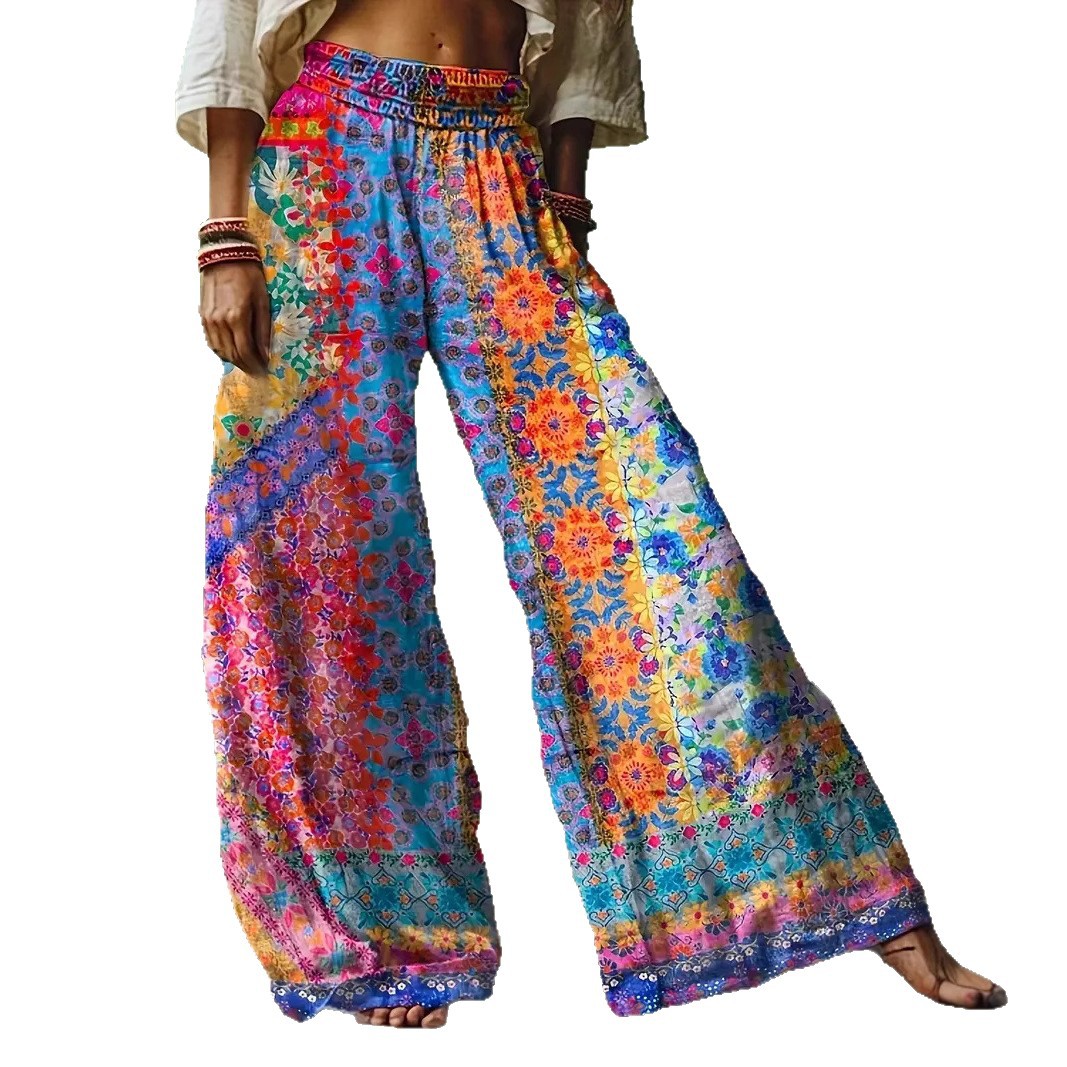 Women's Bohemian Vacation Loose Wide-leg Pants