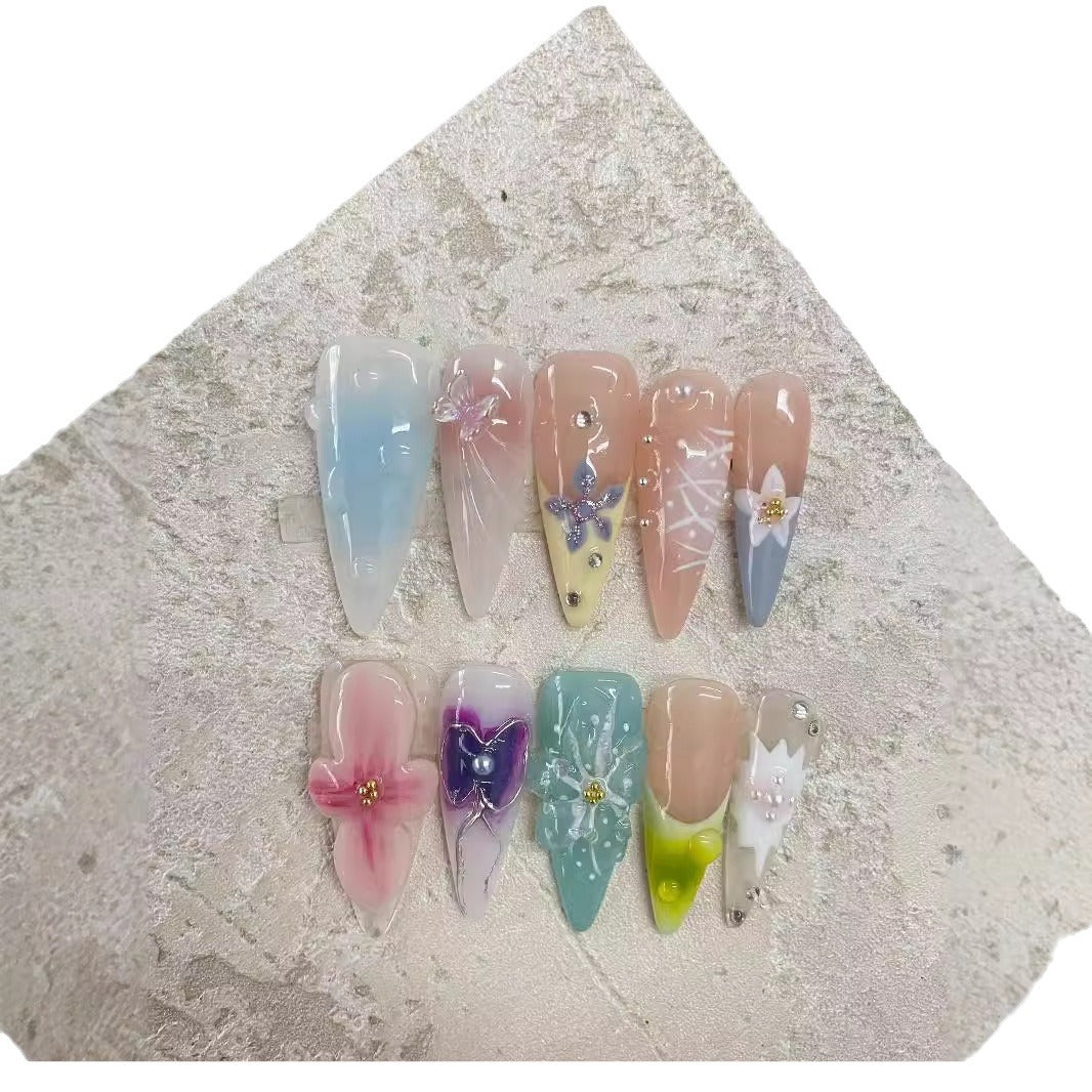 Hand-painted Three-dimensional Carved High Class Elegant Long Hand-worn Armor Hand-made