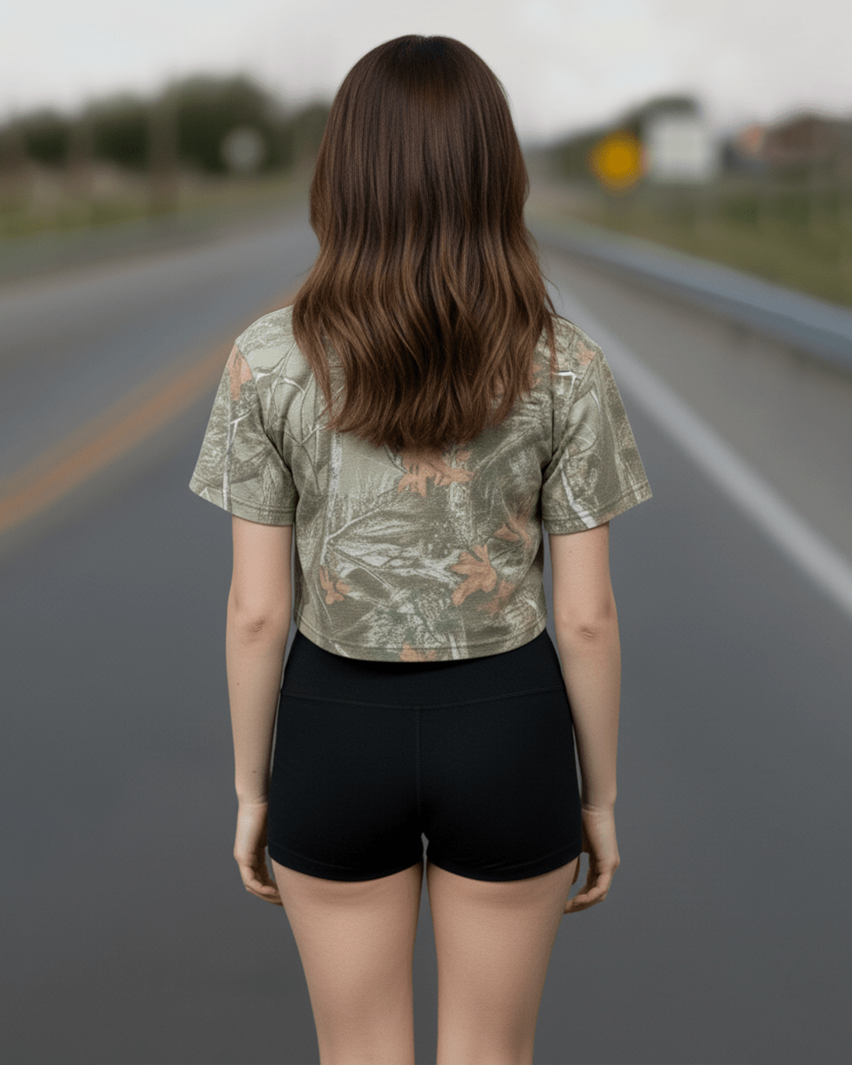 G West Womens Crop Camo T-Shirt